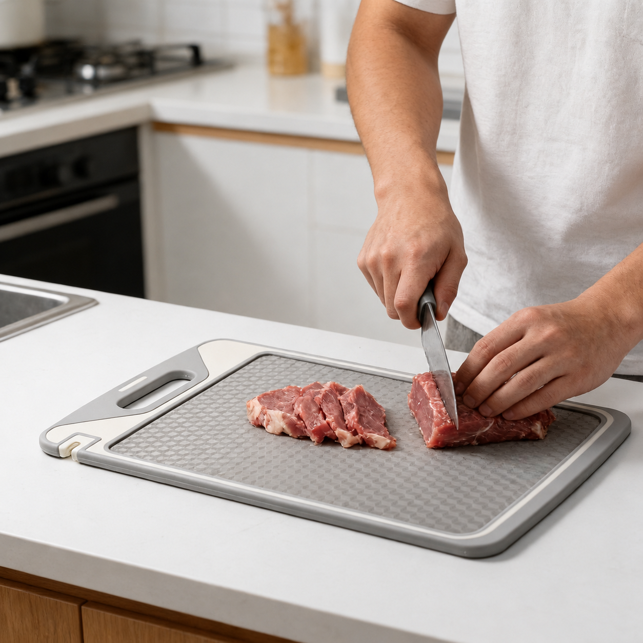Lunoox™ Dual-Sided Titanium & Wheat Straw Cutting Board