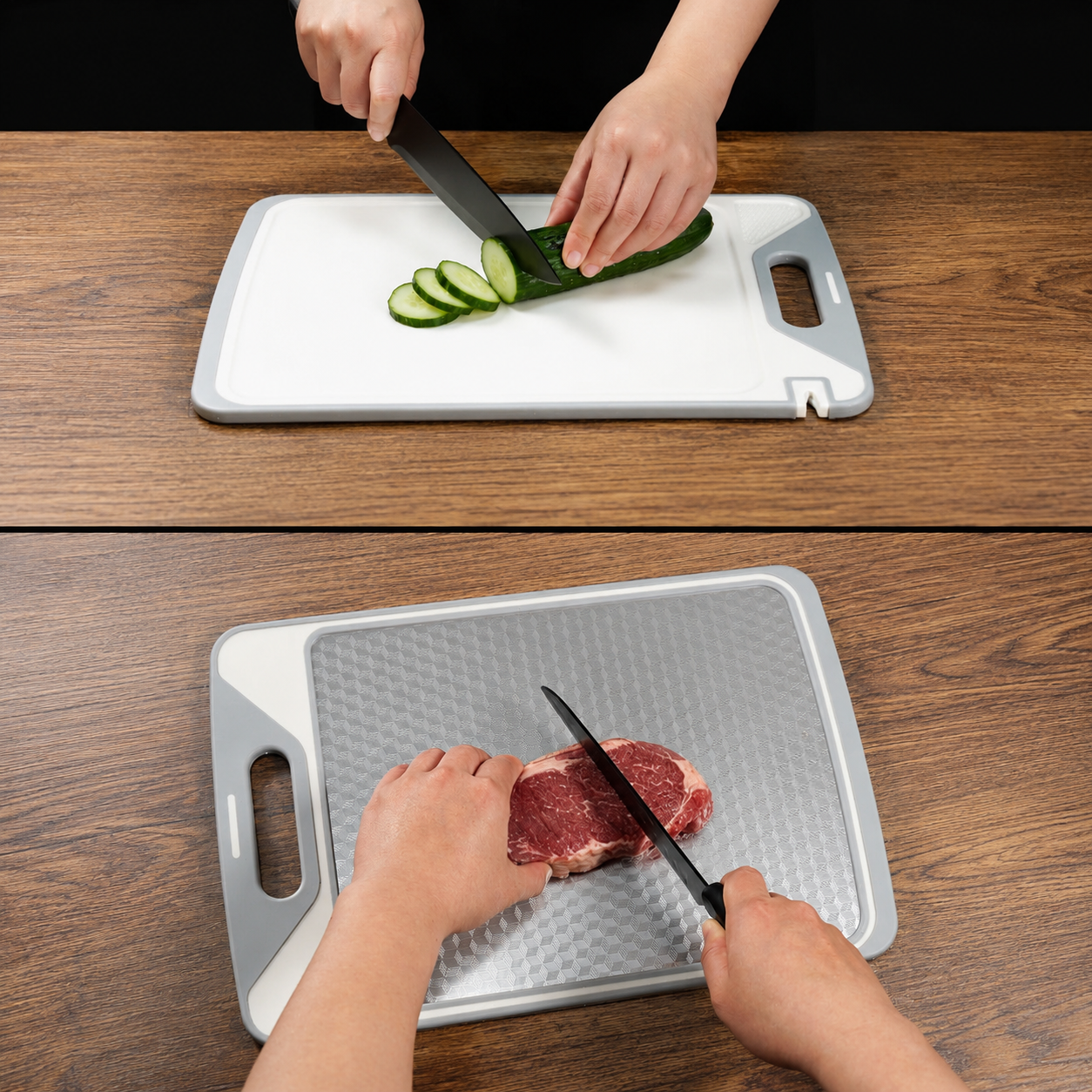 Lunoox™ Dual-Sided Titanium & Wheat Straw Cutting Board