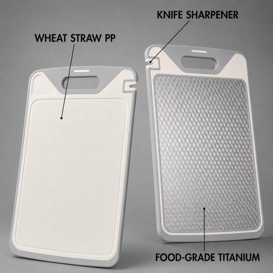 Lunoox™ Dual-Sided Titanium & Wheat Straw Cutting Board